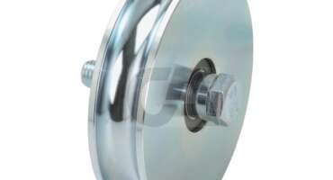 Galvanized round groove wheel with 2 bearings