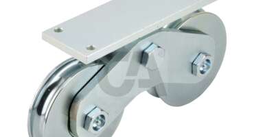 Double round groove wheel with rocker
